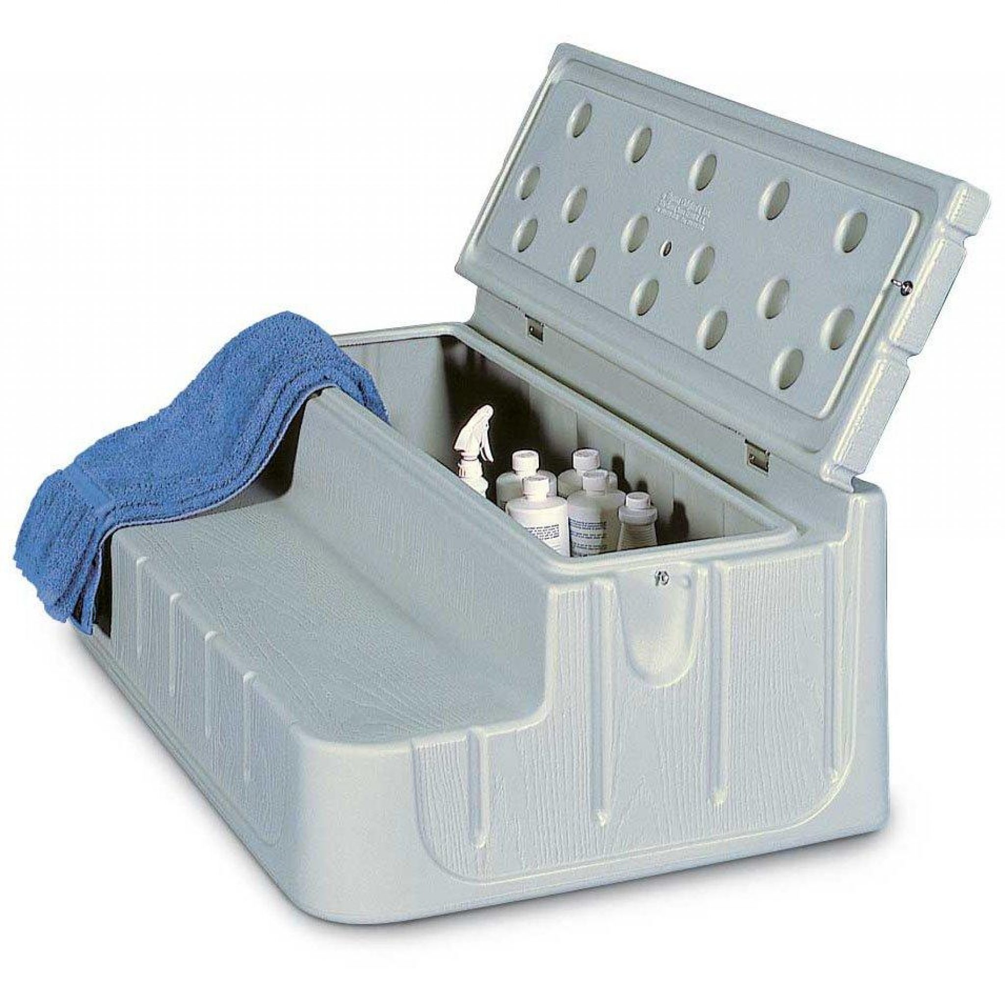 Rectangular Step n Stow, Coastal Gray