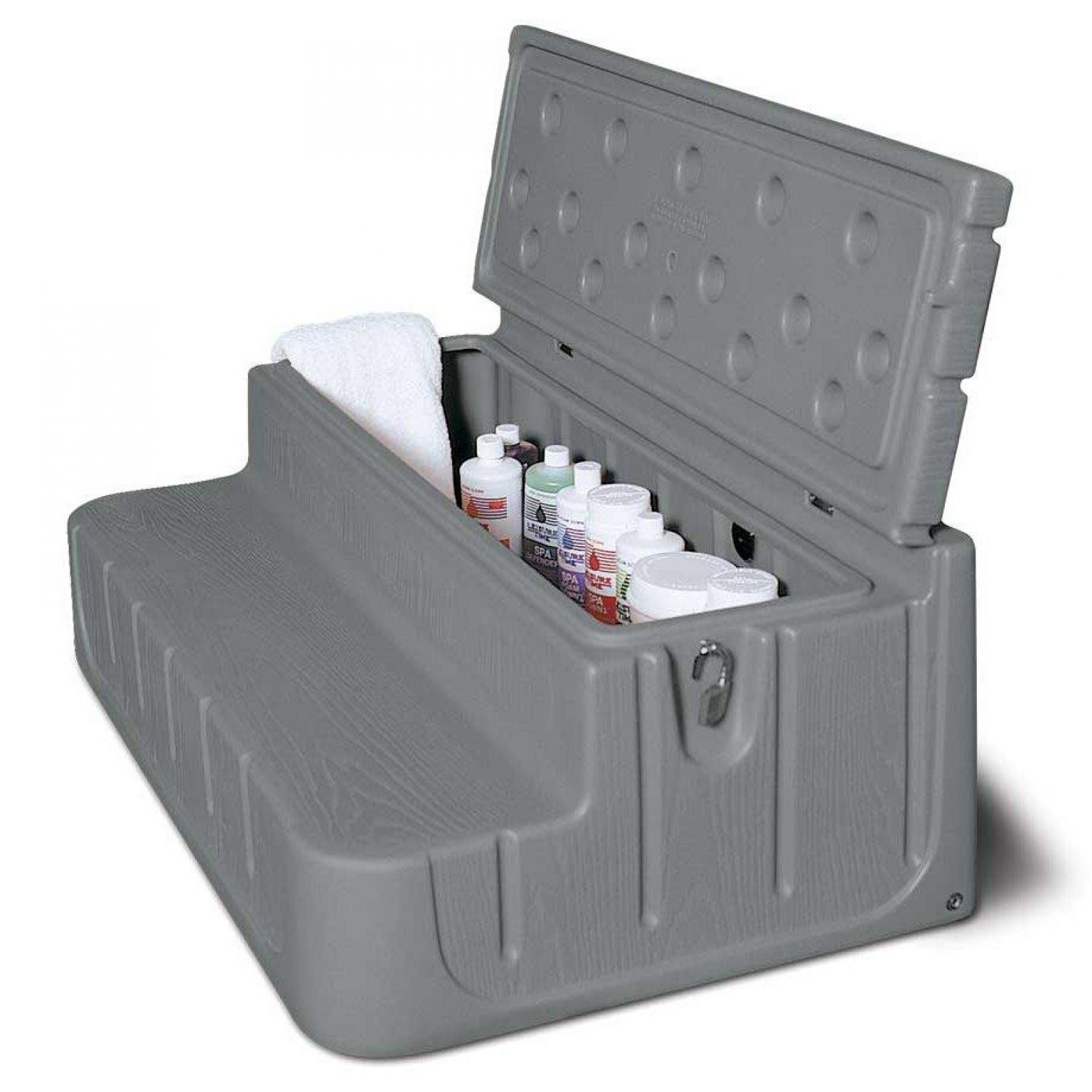 Rectangular Step n Stow, Weathered Gray