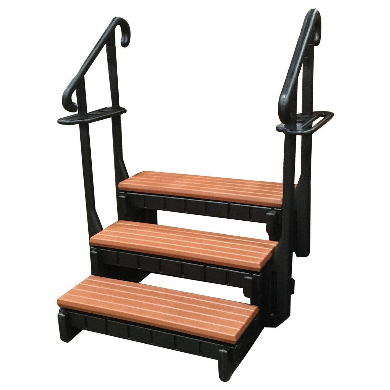 Signature Hot Tub Steps, 3-Tread, 36in, Redwood